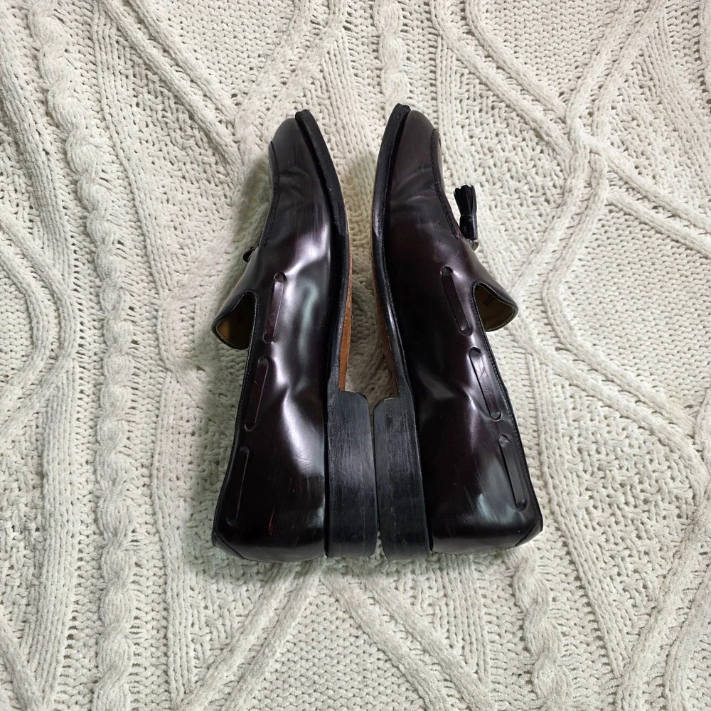 VTG‎ Johnston & Murphy Tassel Loafers Oxblood Leather Mens 10.5 D
